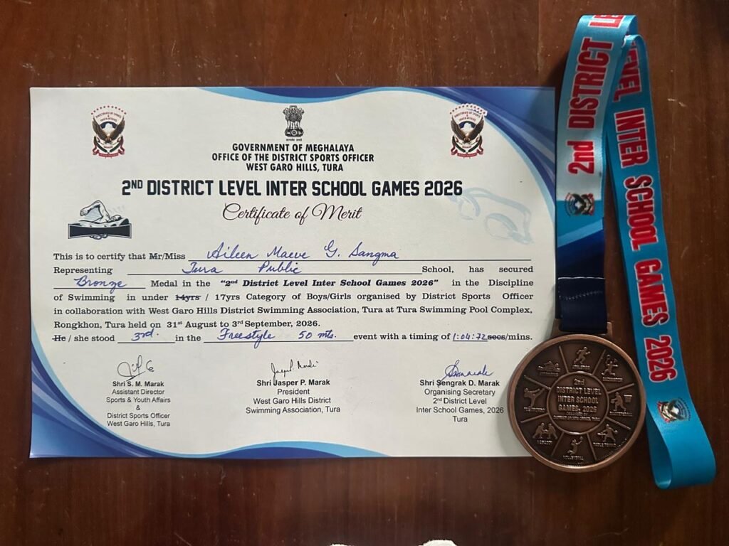 Aileen Maeve G Sangma Bronze in Breast Stroke 100 mts (Swimming)